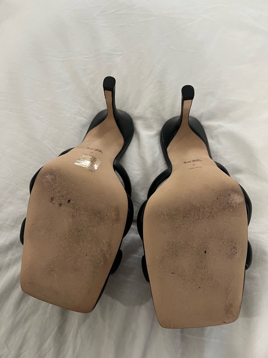 Coach Black Knotted Leather Slide Mules - Picture 3 of 6